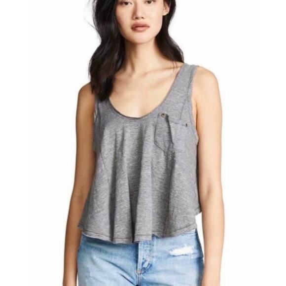 Free People Stevie Split Back Tank Gray XS - Picture 6 of 16